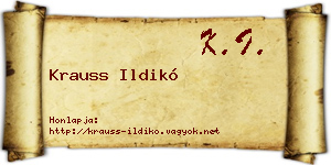 Krauss Ildikó névjegykártya